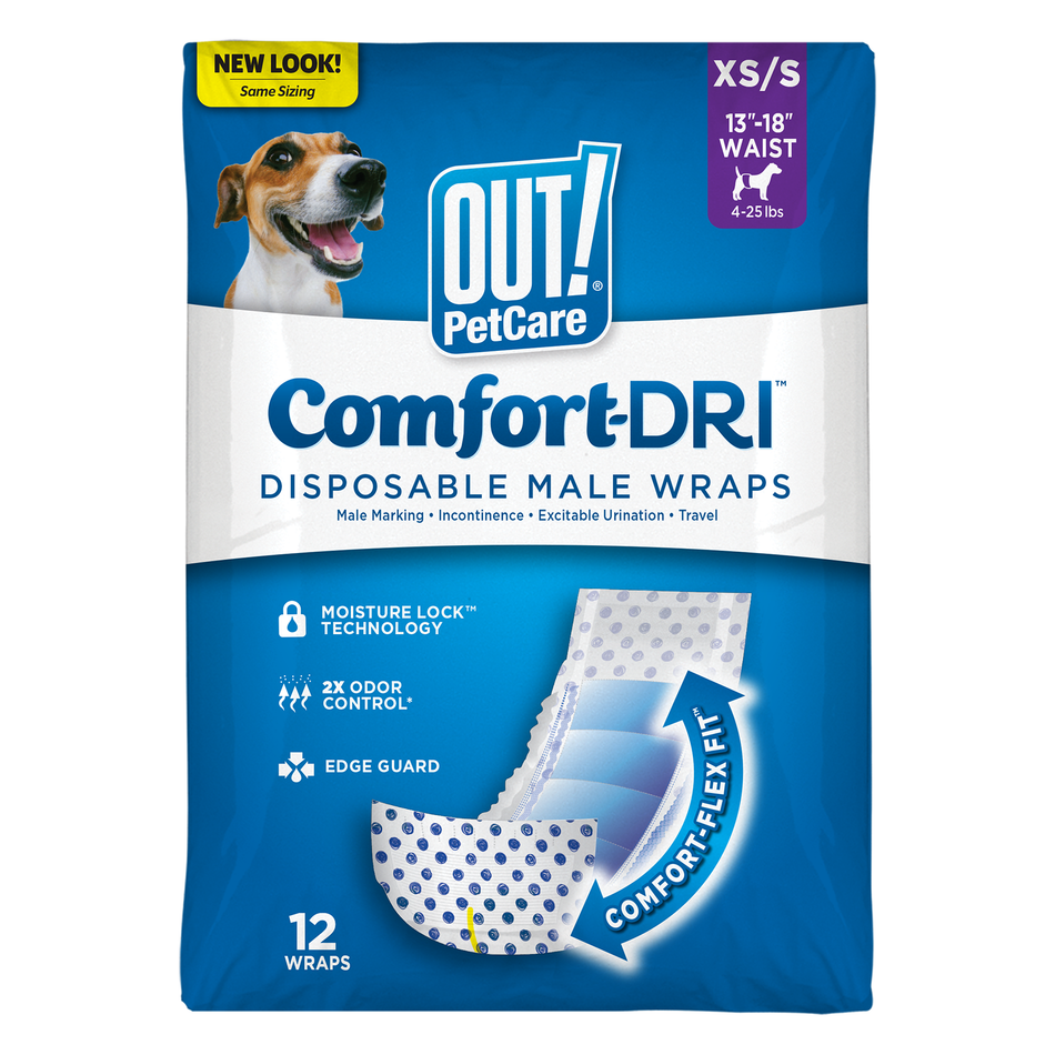 Fajas Desechables para Perros Machos OUT! Comfort-DRI
