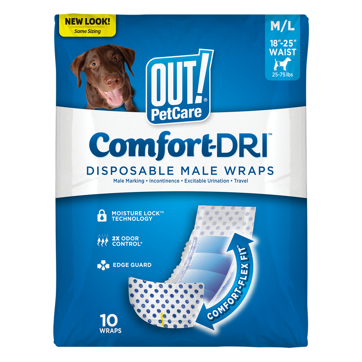 Fajas Desechables para Perros Machos OUT! Comfort-DRI