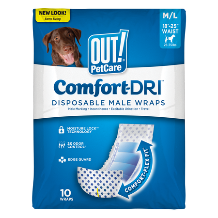 Fajas Desechables para Perros Machos OUT! Comfort-DRI