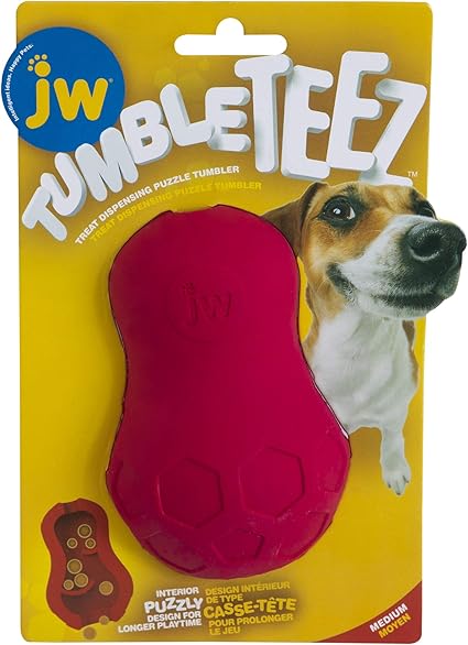 JW Juguetes Interactivos Para Perros Tumble Teez Rojo Rojo