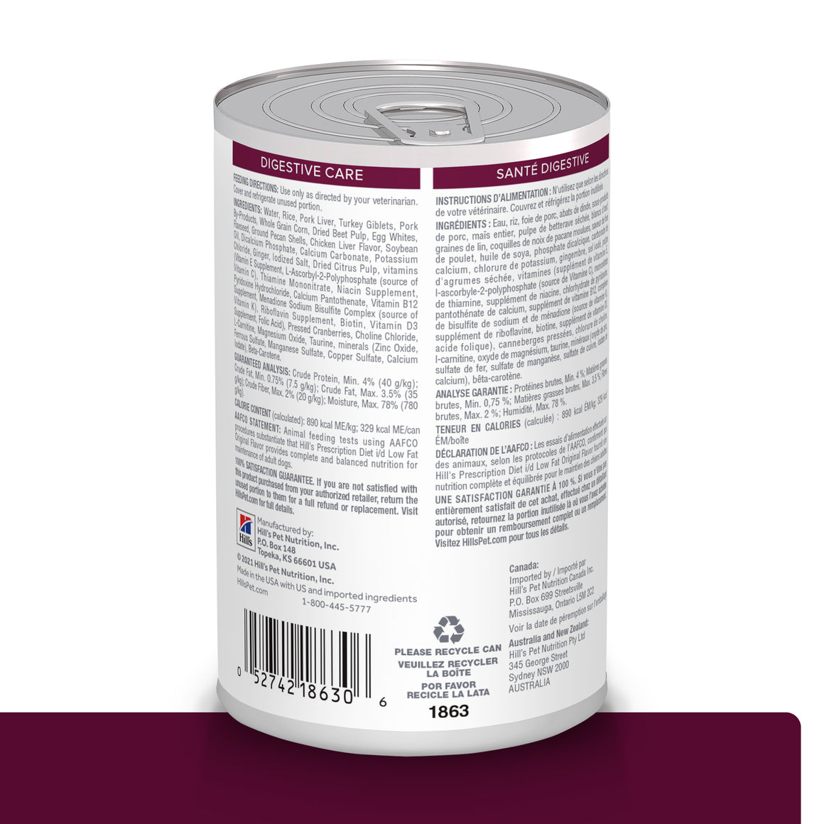 Hill's Prescription Diet i/d Low Fat Cuidado Digestivo – Alimento Húmedo para Perros 369 g