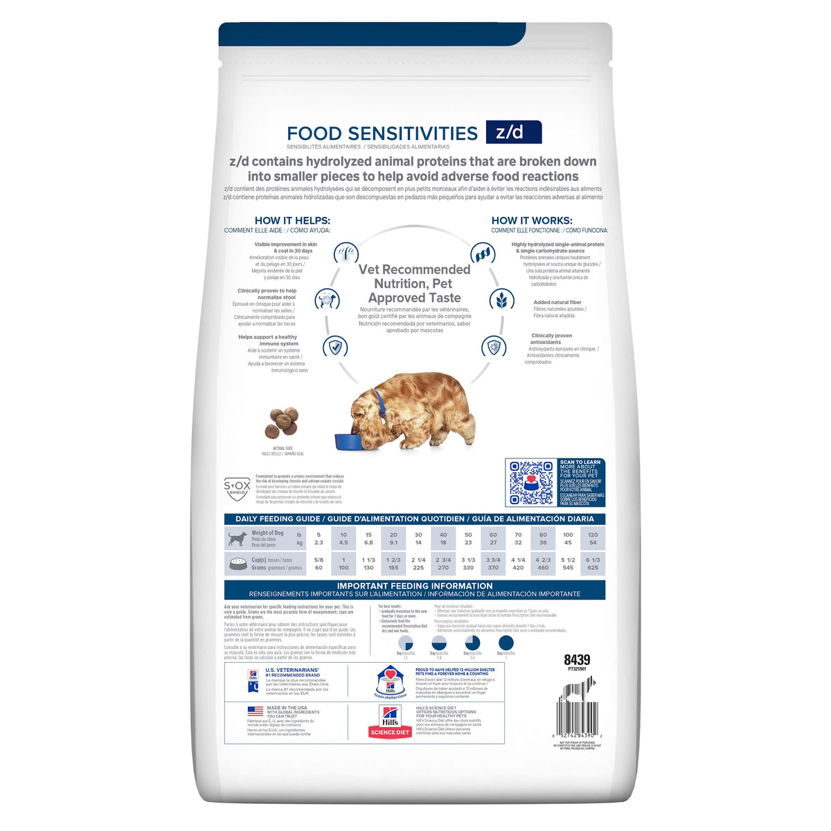 Hill's Prescription Diet z/d Sensibilidades Alimentarias – Alimento Seco para Perros 3,6 kg