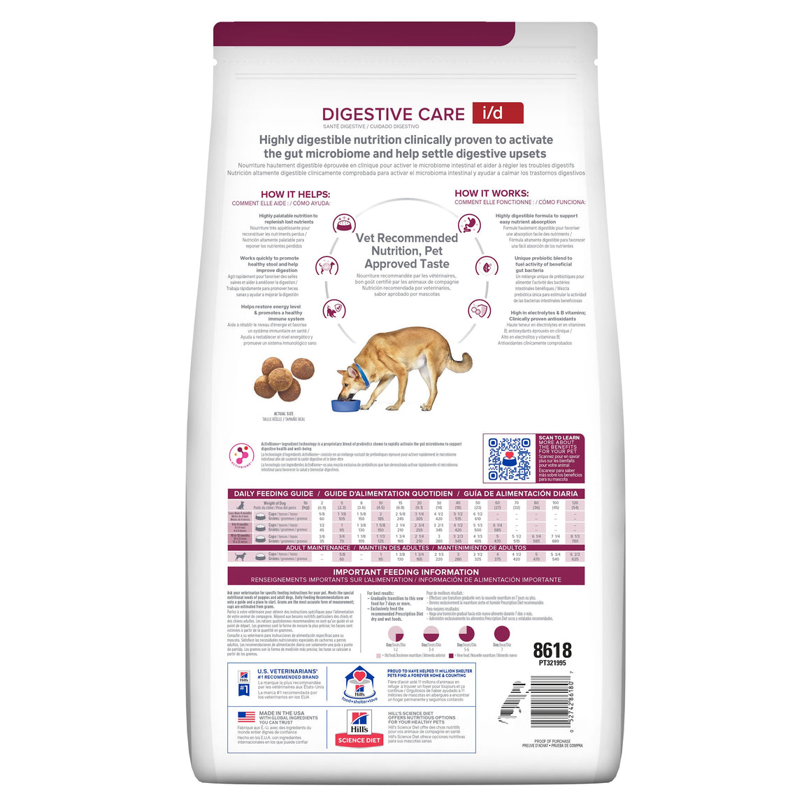 Hill's Prescription Diet i/d Cuidado Digestivo – Alimento Seco para Perros 3,9 kg