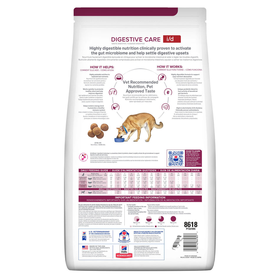 Hill's Prescription Diet i/d Cuidado Digestivo – Alimento Seco para Perros 3,9 kg