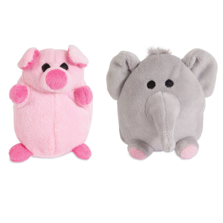 Zoobilee Mini Elefante y Cerdito – Peluches para Cachorros (2 unidades)