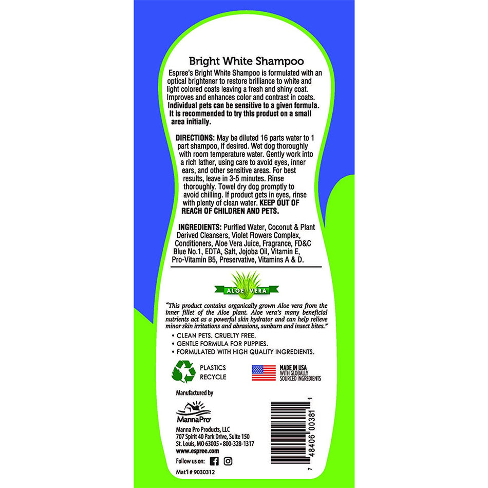 Shampoo Bright White Espree para Pelaje Blanco 591 ml