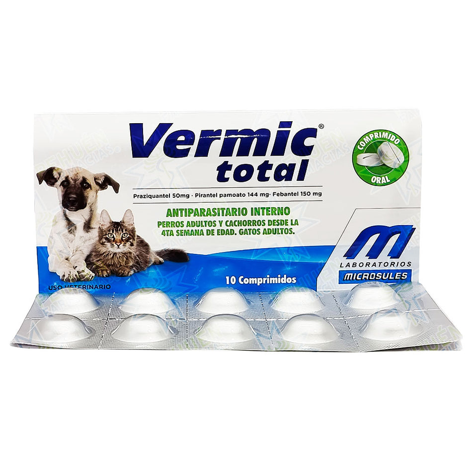 Vermic Total Gato/Perro ( 1 Comp/10kg) 10 Comprimidos