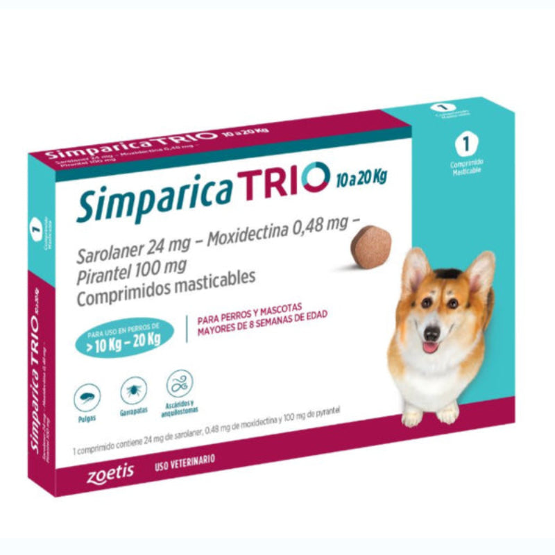 Simpárica Trio 40mg (10 – 20 kg) x 1 comprimido masticable