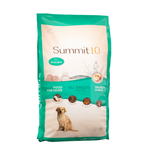 Summit 10 sabor salmón y manzana para perros adultos de 15 kg