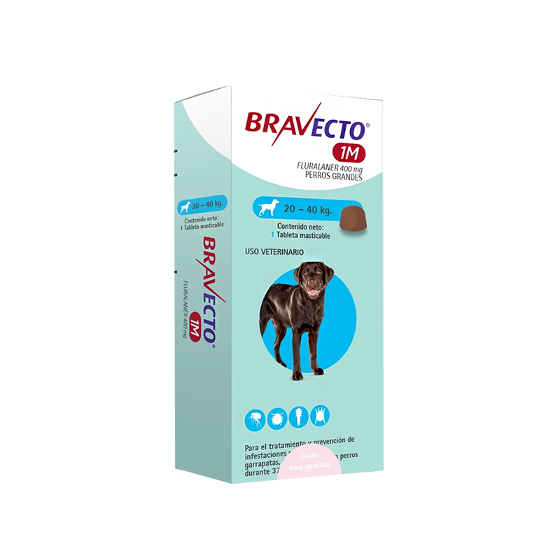 Bravecto Perro 1M 400mg  20 a 40kg